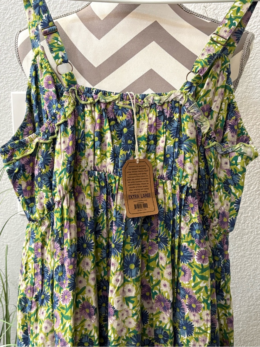 NATURAL LIFE Blue & Green Floral Maxi Dress - Picture 2 of 4